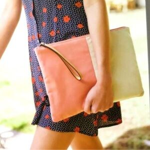 Hamilton Perkins Collection Wristlet/Clutch - Large - Pink and Cream